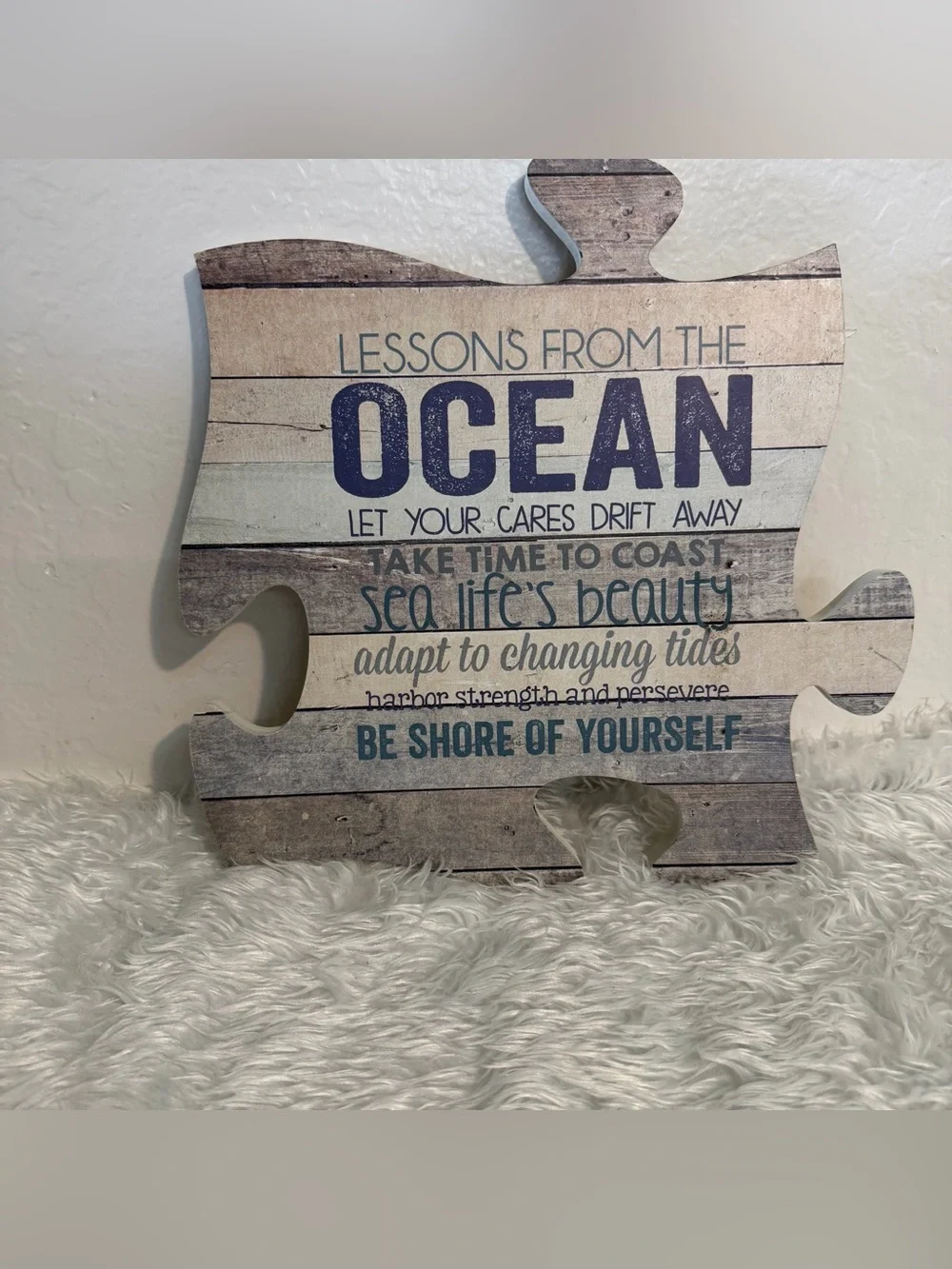 Lessons from the Ocean Connectable Wall Decor Puzzle Piece, Made In USA